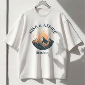Rise and aspire white tshirt